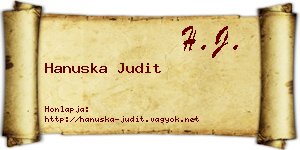 Hanuska Judit névjegykártya